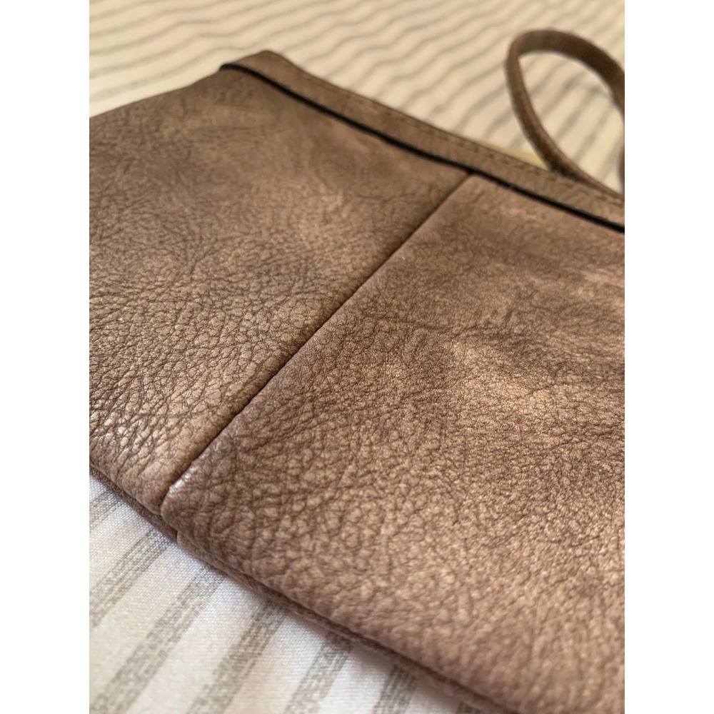 Wilsons Leather Textured Wristlet Pouch Gold Hardware New - Picture 2 of 10